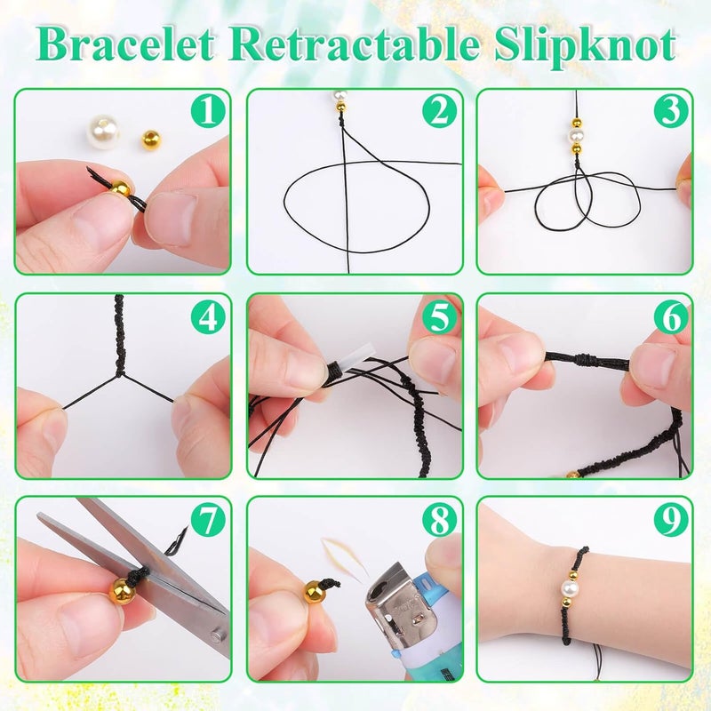 anezus Black Nylon String, 0.8mm Nylon Thread Chinese Knotting Cord Tarred Twine Outdoor String for Braided Bracelets, Beading, Necklaces, Macrame Craft, Wind Chime, Blinds, Jewelry Making - Image 3